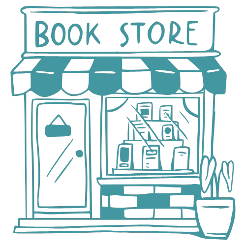 a hand drawn book store