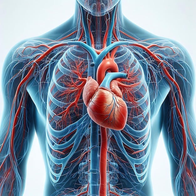 Human Cardiovascular System Detailed Anatomy of the Heart and Blood Vessels  | Premium AI-generated image