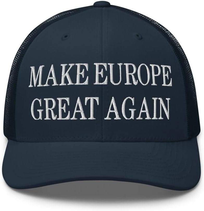 Script Hats Make Europe Great Again Embroidered Mesh Trucker Hat Black at  Amazon Men's Clothing store