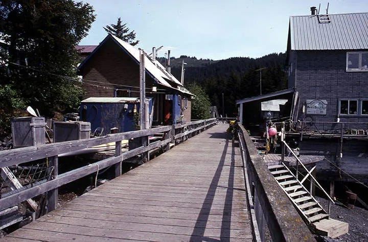 Modern day Seldovia, Alaska and the famous Board Walk.