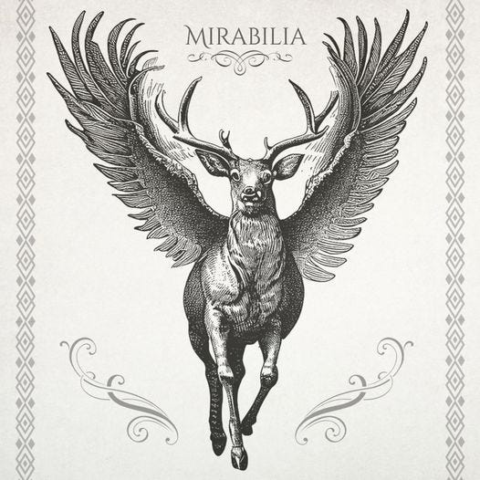 May be an image of ‎deer and ‎text that says "‎MIRABILIA Cش‎"‎‎