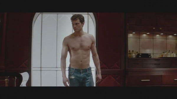 jamie dornan shirtless bulge in jeans fifty shades of grey 2015