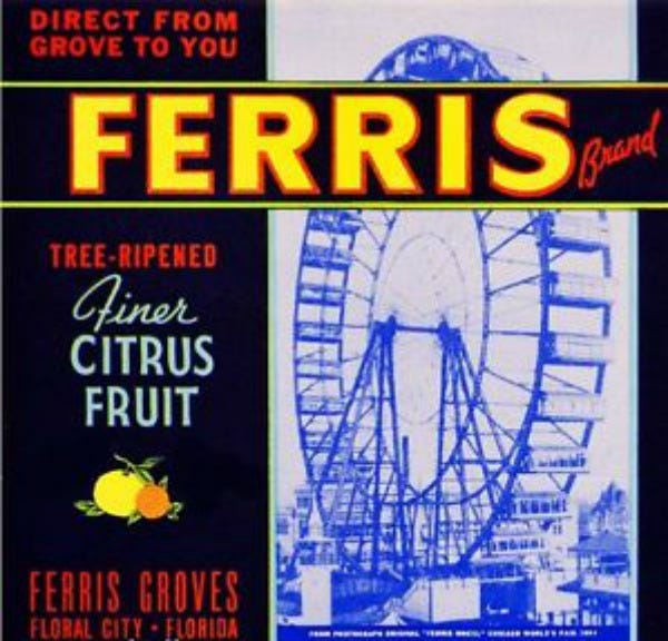 Ferris Groves Citrus Packing Label