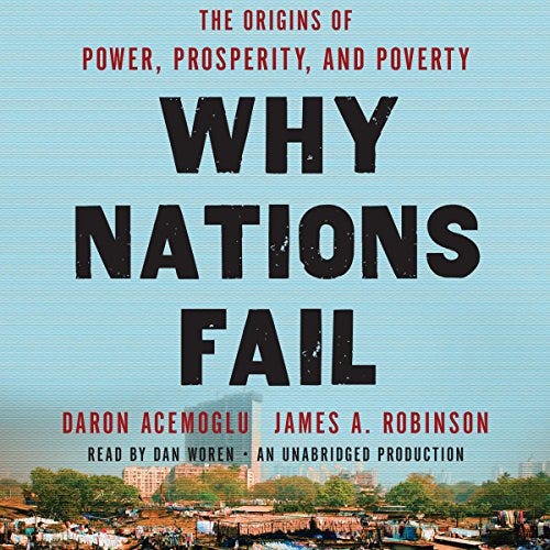 Amazon.com: Why Nations Fail: The Origins of Power, Prosperity, and Poverty  (Audible Audio Edition): Daron Acemoglu, James A. Robinson, Dan Woren,  Random House Audio: Books