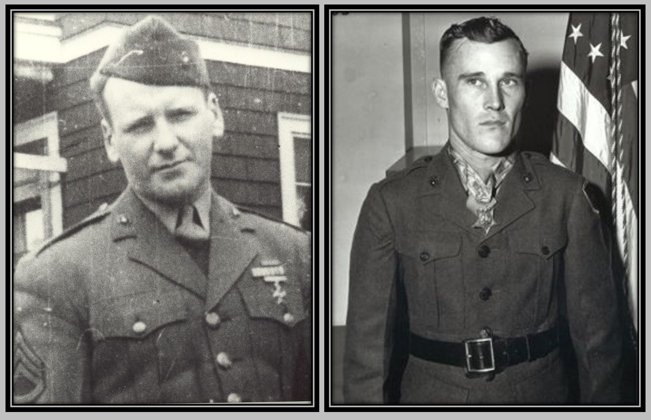 Side-by-side headshots of Walsh and Watson, in uniform