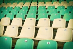 Plastic stadium seating chairs