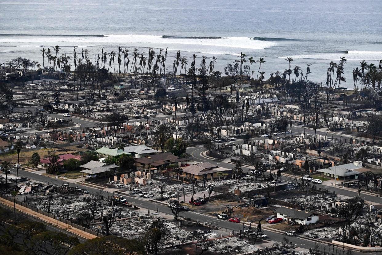 Before-and-after images show Maui wildfire devastation in stark contrast