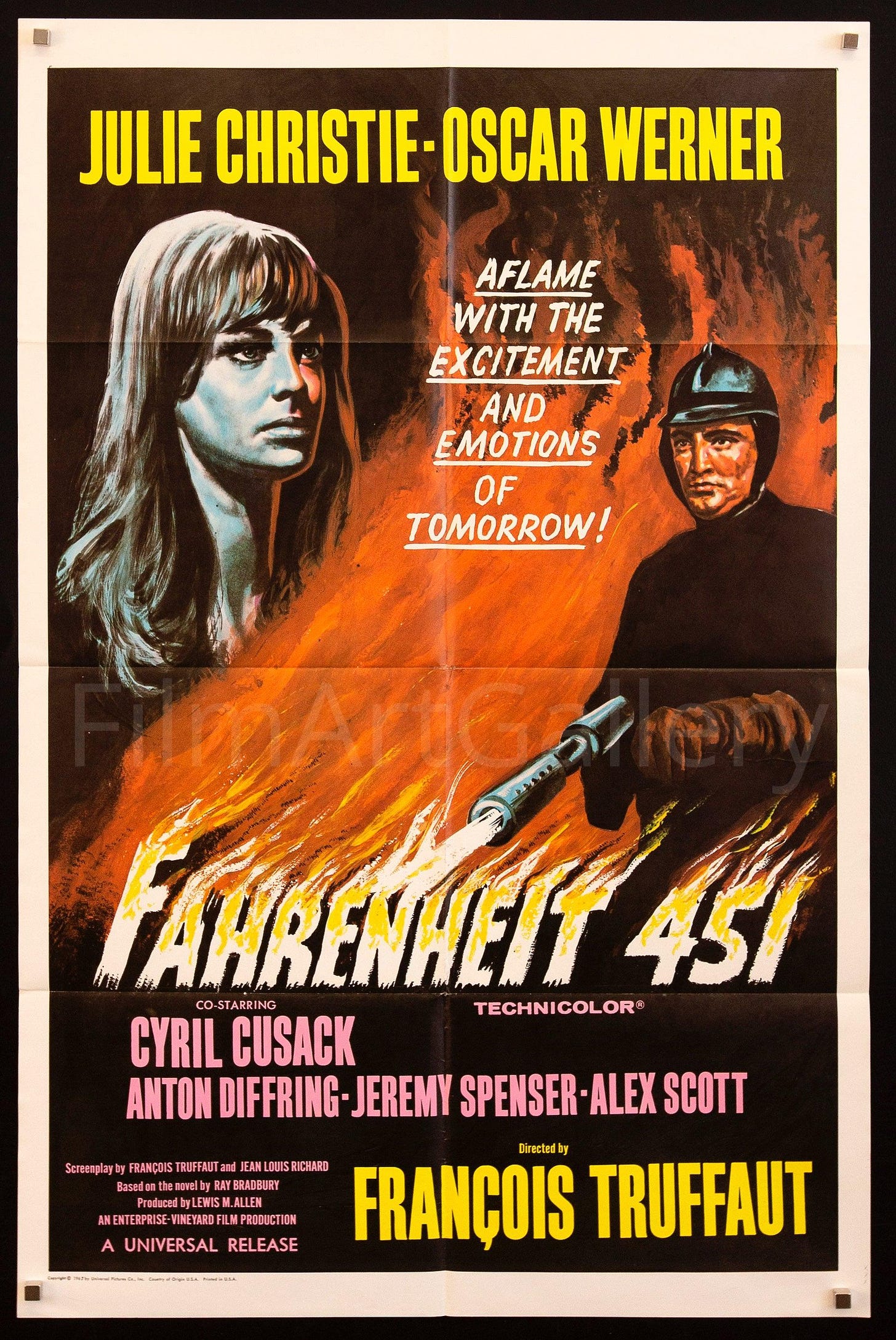 Fahrenheit 451 Movie Poster 1966 1 Sheet (27x41)