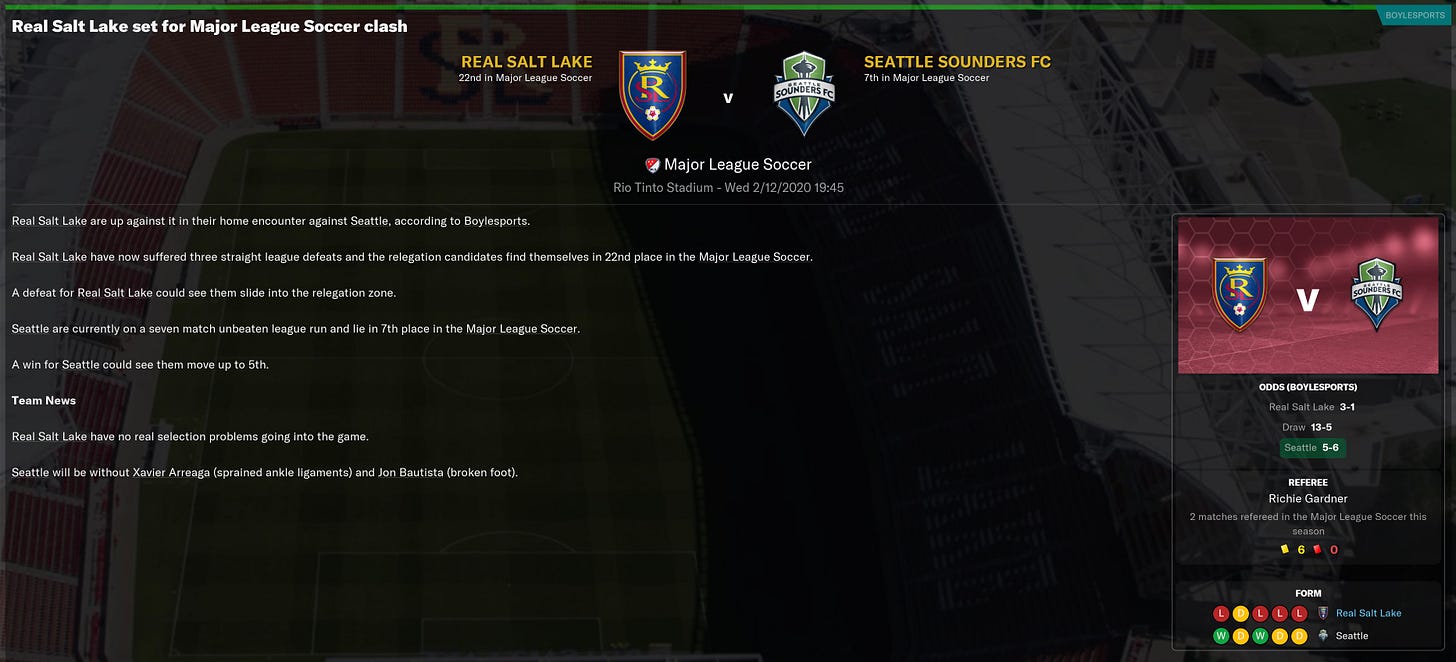 Football Manager 2021 Match Preview