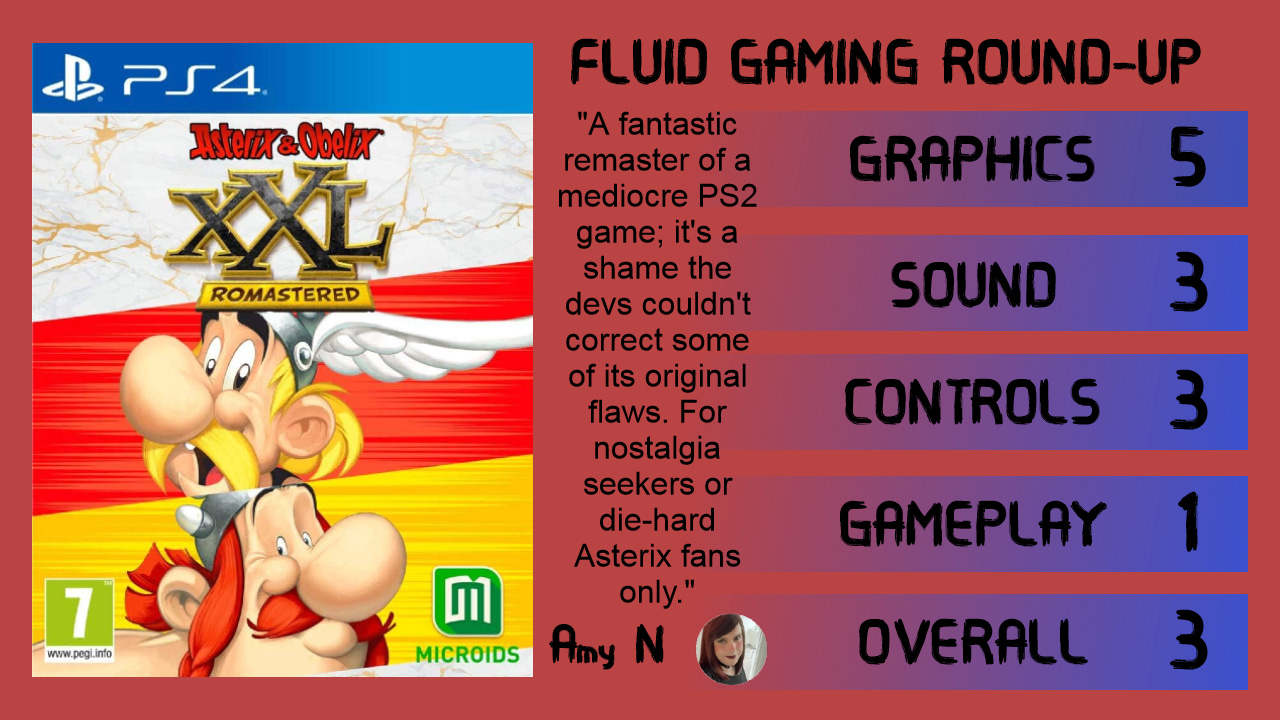 Overall: 3. "A fantastic remaster of a mediocre PS2 game; it's a shame the devs couldn't correct some of its original flaws. For nostalgia seekers or die-hard Asterix fans only."