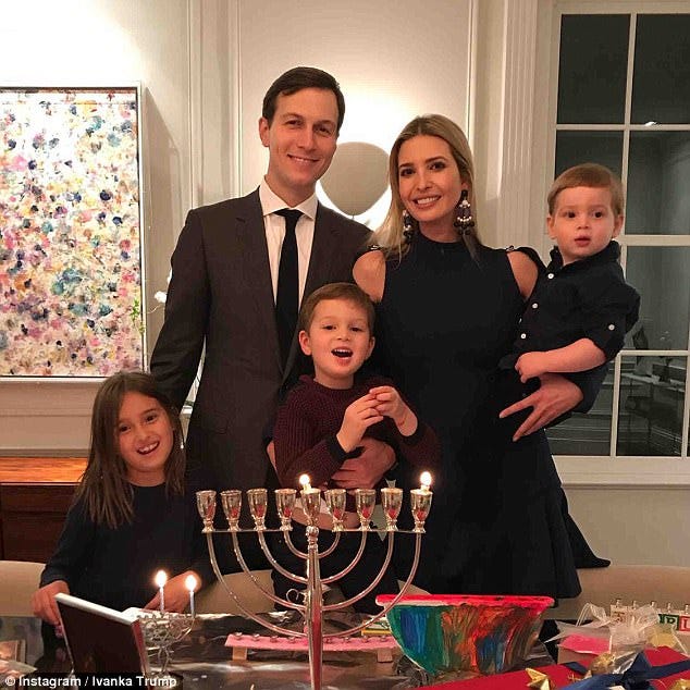 Ivanka Trump and Jared Kushner on first night of Hanukkah | Daily Mail ...