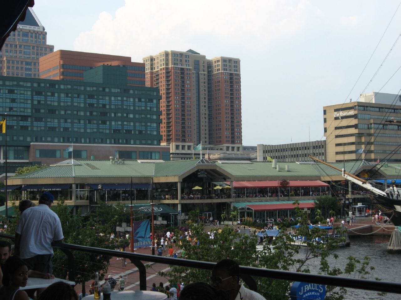 A photo of one of the Harborplace pavilions in Baltimore City's Inner Harbor.