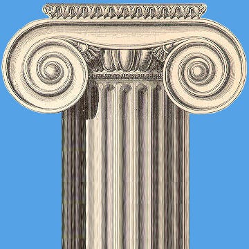 The top of an Ionic column.