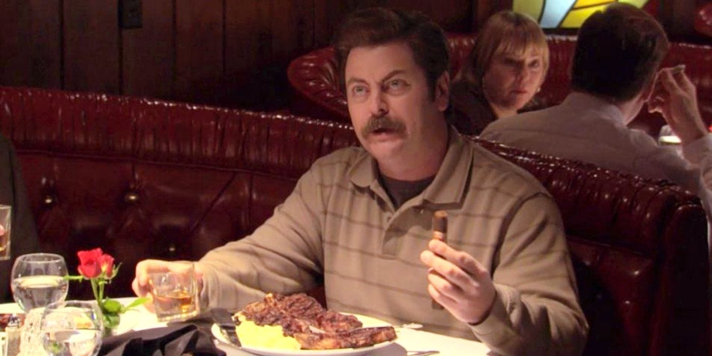 Parks & Rec's Ron Swanson Has Strategy For Excessive Bacon Fans Give Him