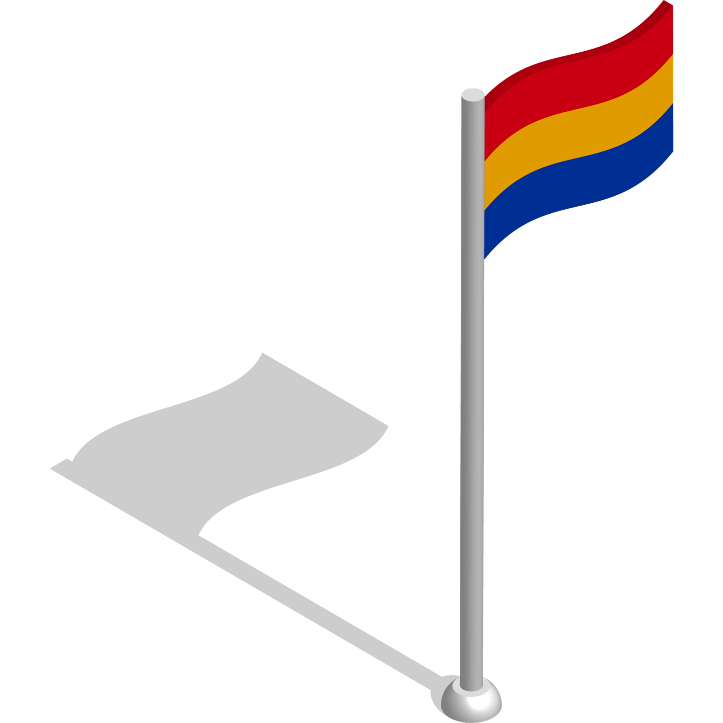 Isometric flag of Republic of ARMENIA in motion on flagpole. National  banner flutters in wind. PNG image on transparent background 35164896 PNG