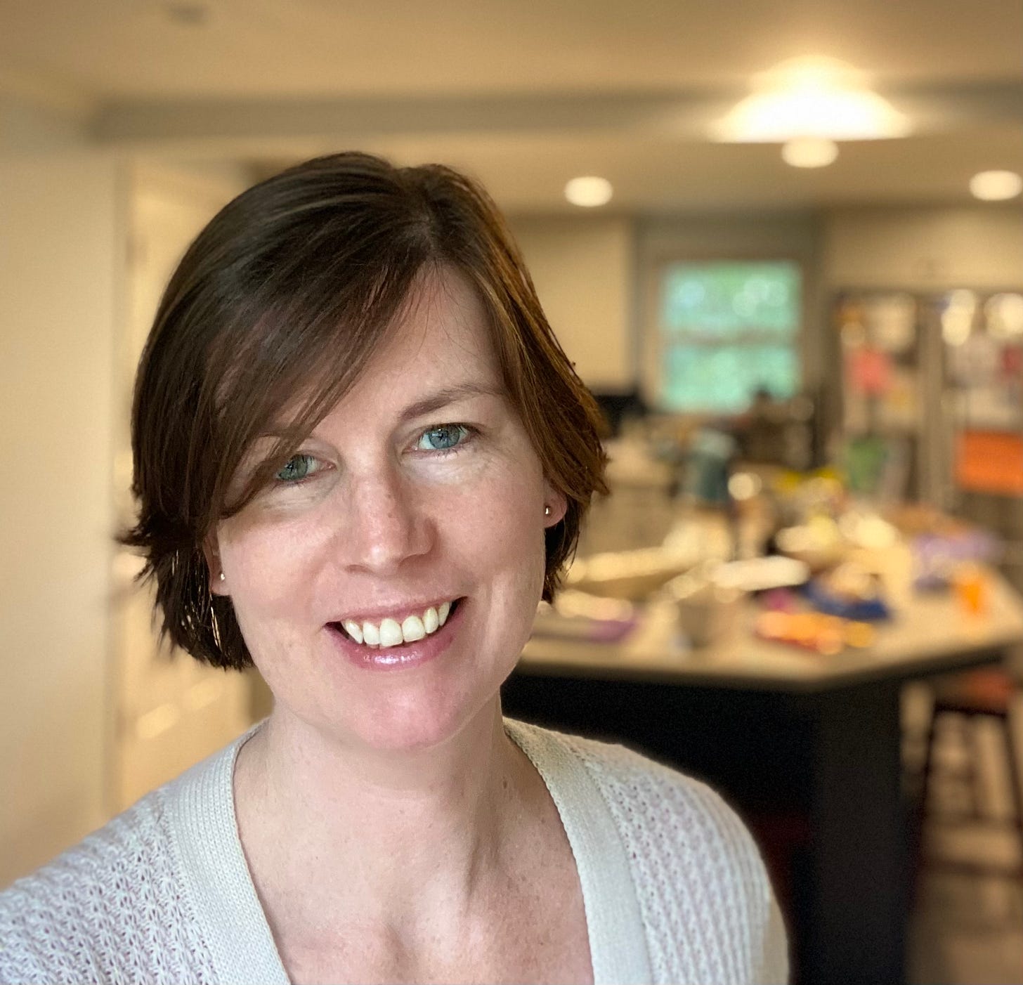 Woman standing in front of kitchen counter