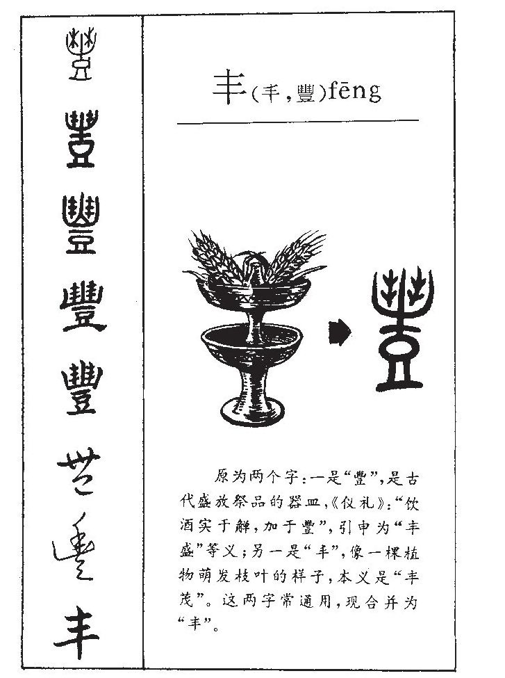 Feng and its traditional form were originally two different characters.