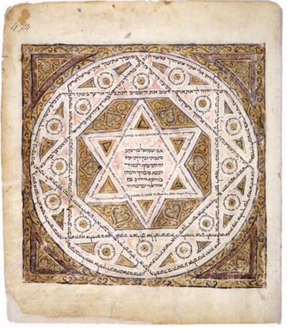 The Star of David in the oldest surviving complete copy of the Masoretic text, the Leningrad Codex, dated 1008.