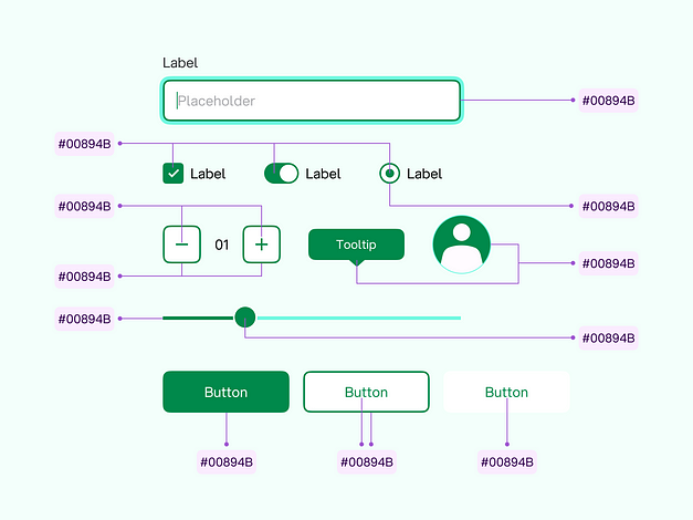 Hard coded static values in design system components