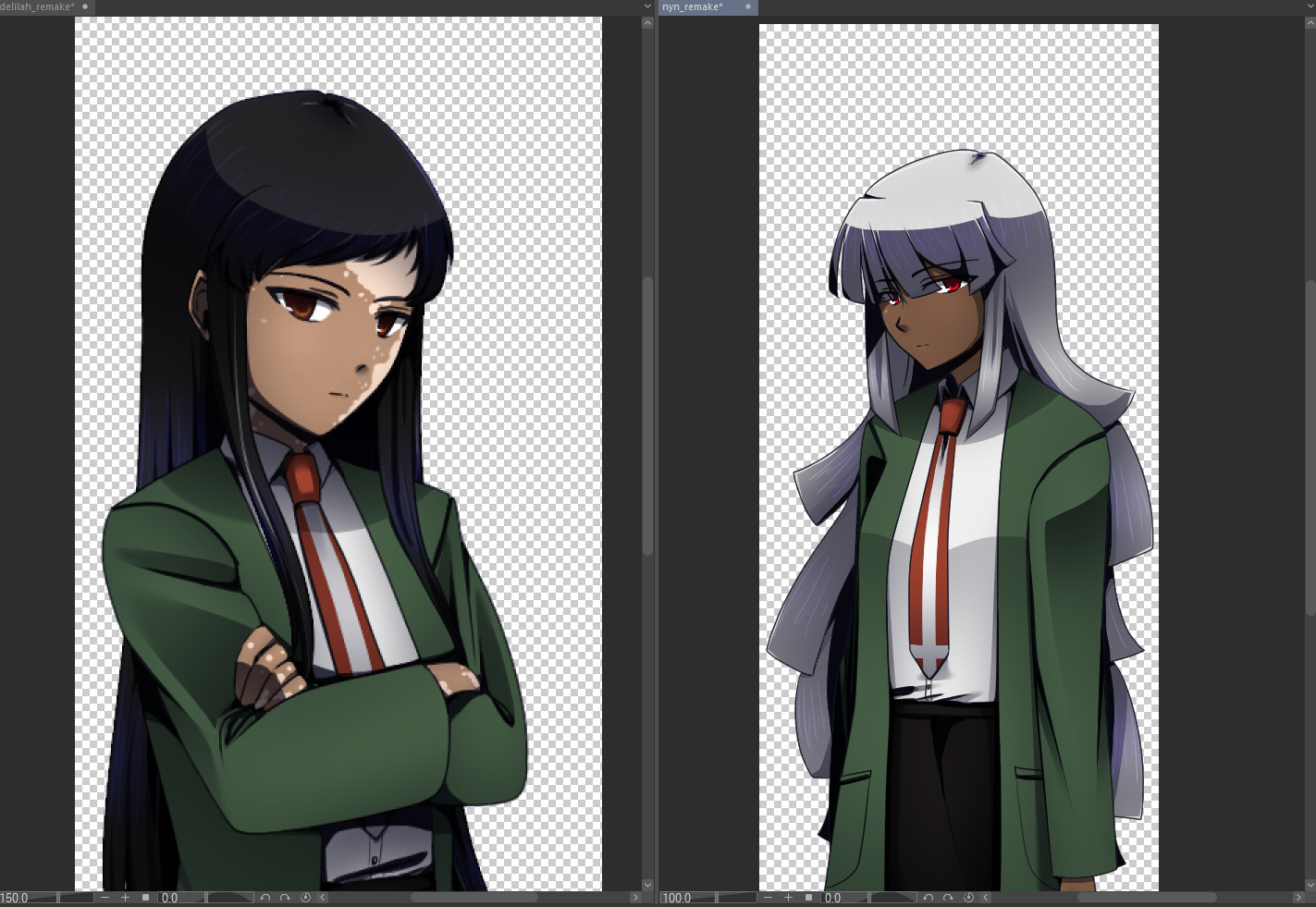 clip studio canvases for delilah and nyn's remade sprites