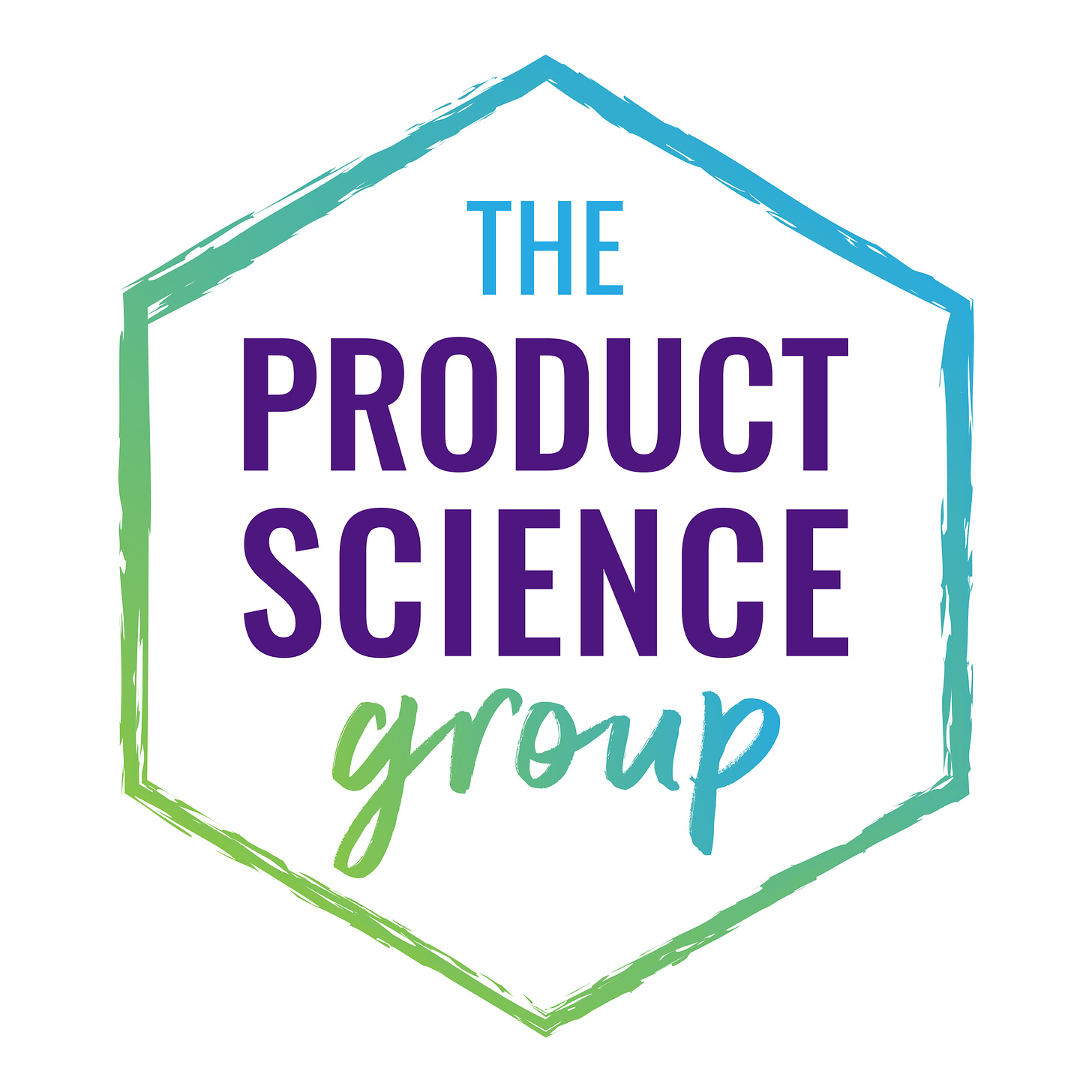 The Product Science Group words framed by a hexagon
