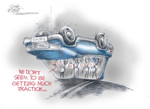 Democratic Party Collapse by Dick Wright, PoliticalCartoons.com