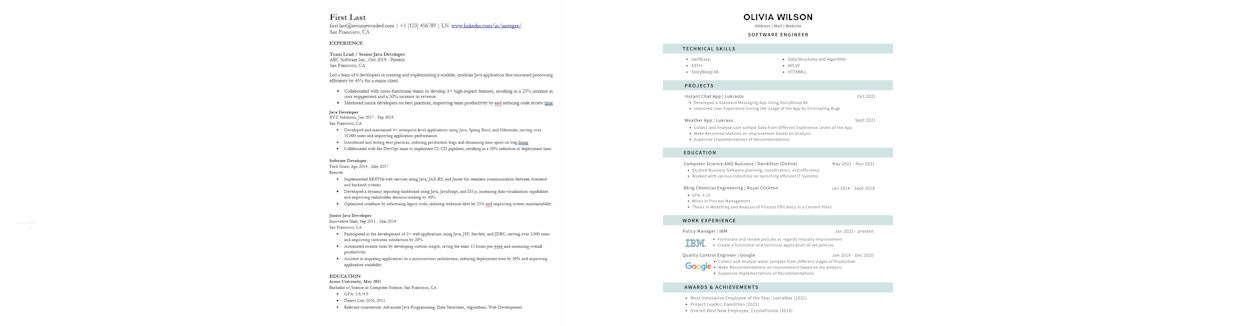 Two resume examples