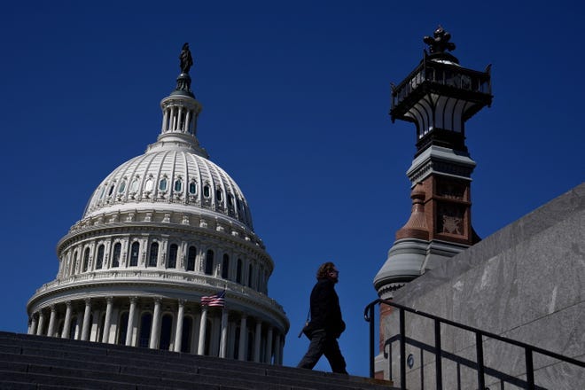 A view of the U.S. Capitol dome, as Congress faces a deadline on Friday, March 22, to extend funding or face a partial shutdown of the federal government, in Washington, D.C. on March 21, 2024.