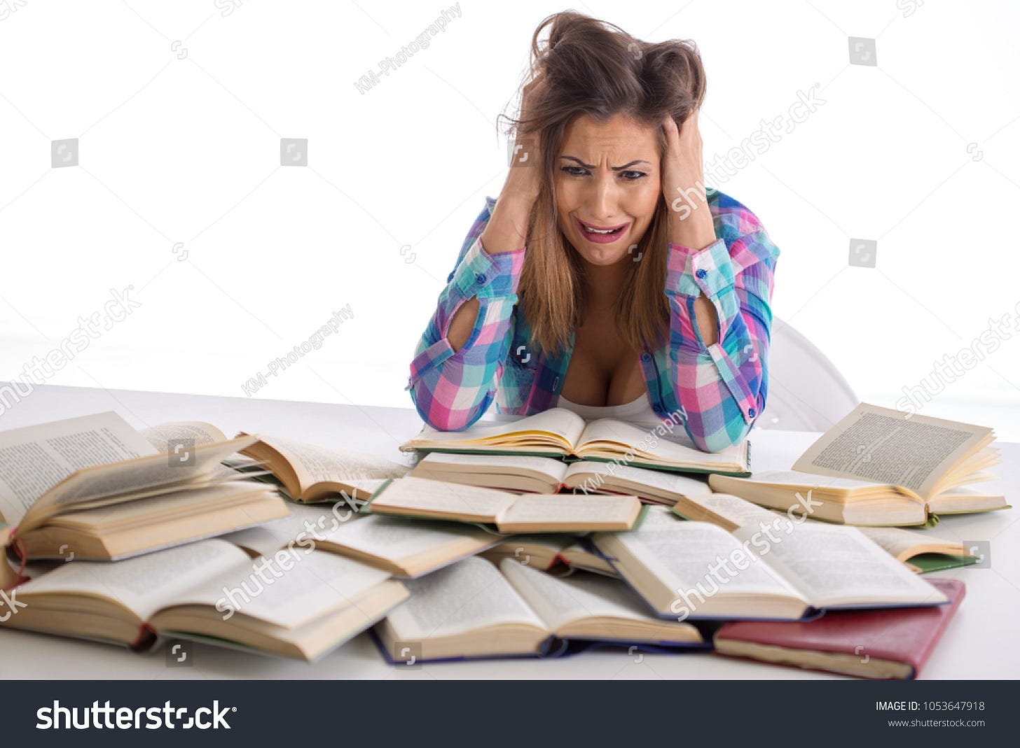 Beautiful Student Going Crazy While Studying Stock Photo 1053647918 |  Shutterstock