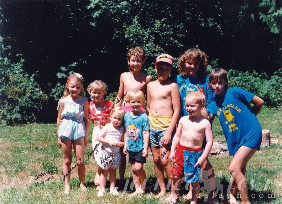 Me (far left) with my siblings and cousins.