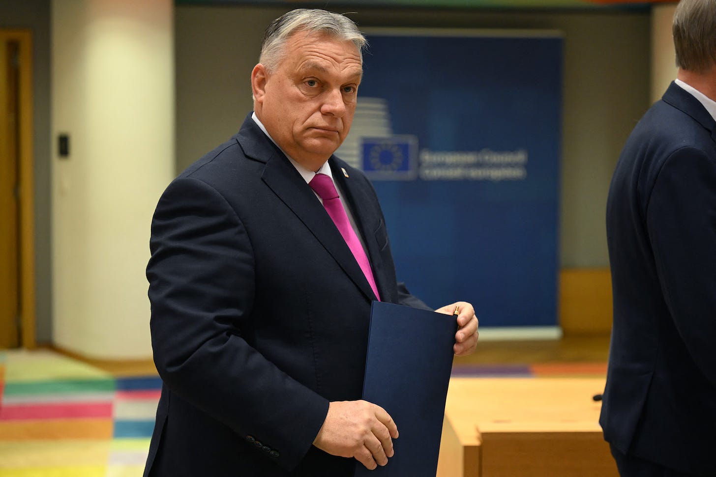 Hungarian Prime Minister Viktor Orban arrives for a European Council meeting.