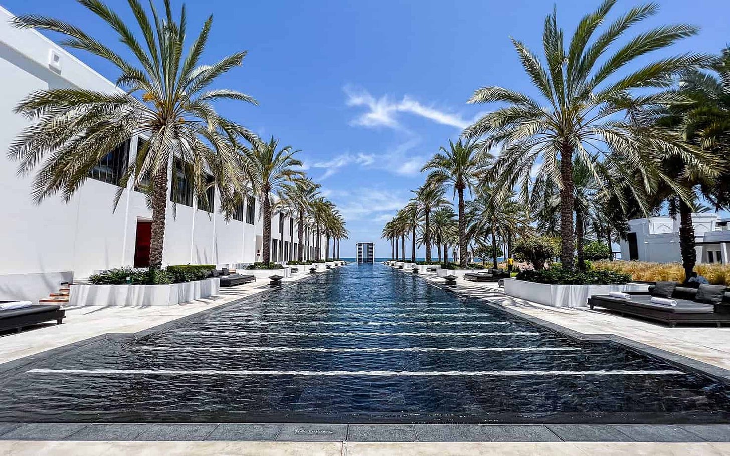 The Chedi Muscat's famous long pool