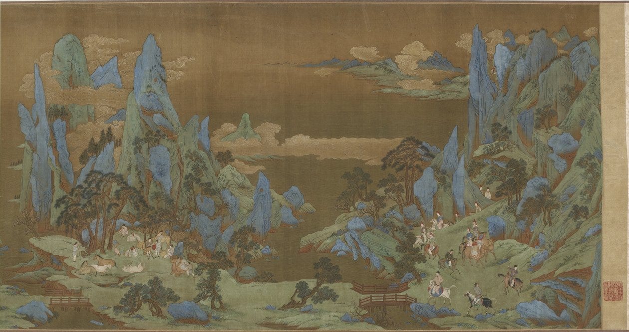 Travelers in the Springtime Mountains, 16th-17th century by Ming Dynasty Chinese School