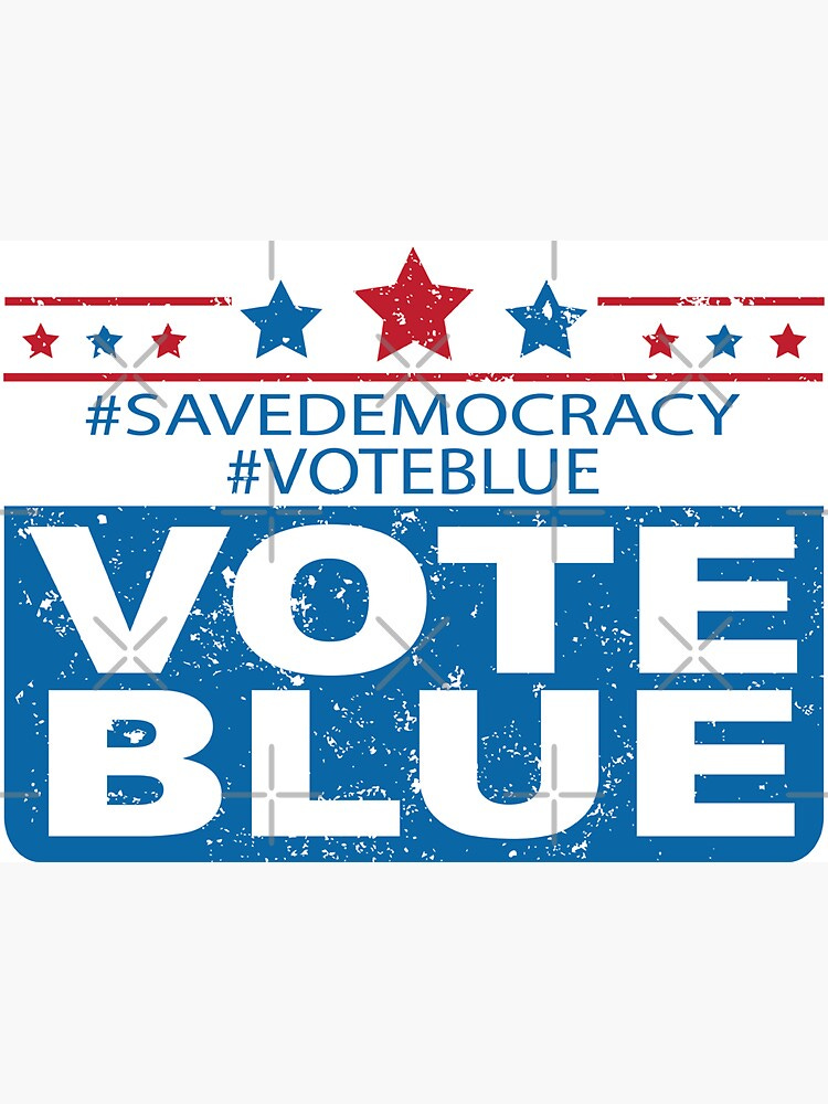 "VOTE BLUE Save Democracy" Sticker for Sale by Jandsgraphics | Redbubble
