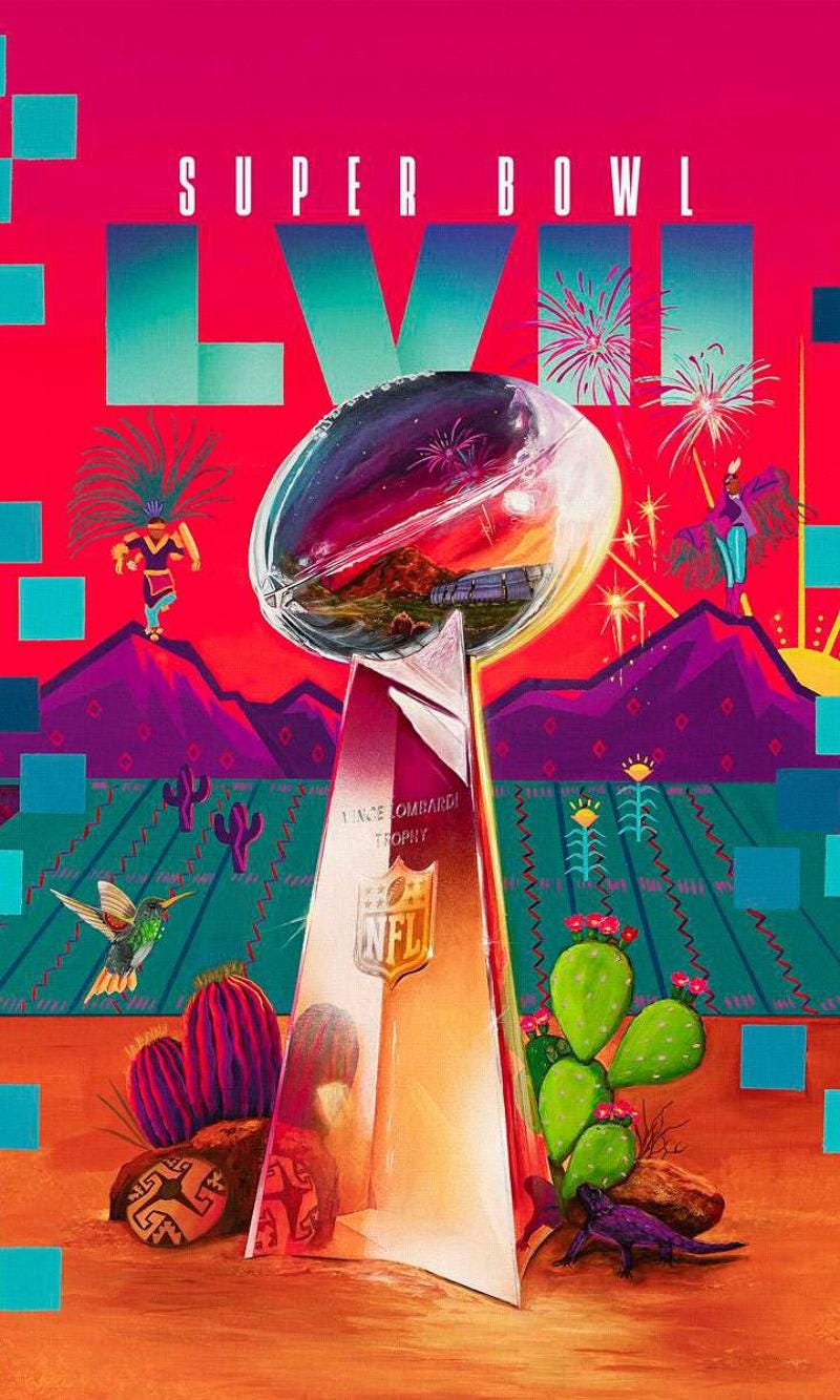 Native American Lucinda Hinojos designed Super Bowl tickets