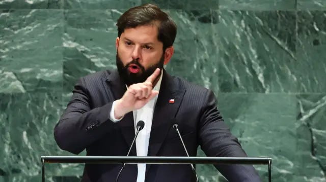 Boric en la ONU | “Me niego a elegir entre el terrorismo de Hamás o la  conducta genocida del Israel de Netanyahu": el duro discurso del presidente  chileno contra la guerra en