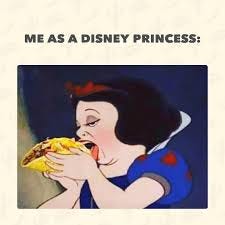 Snow White enjoying a large taco with caption "Me as a Disney Princess"