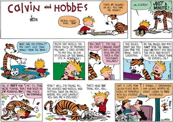 Calvin and Hobbes by Bill Watterson for January 24, 1988 | GoComics.com |  Calvin and hobbes, Calvin, Calvin und hobbes