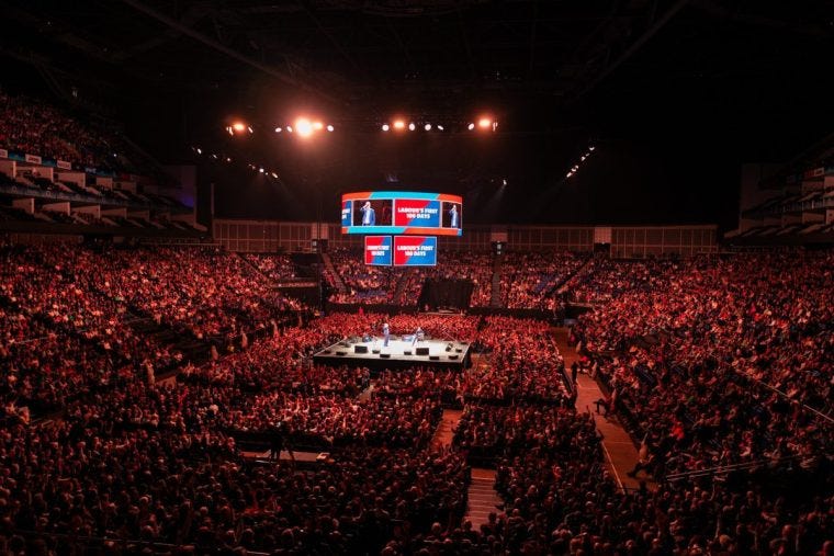 At The Rest Is Politics Live, I felt like I'd joined a middle-class cult