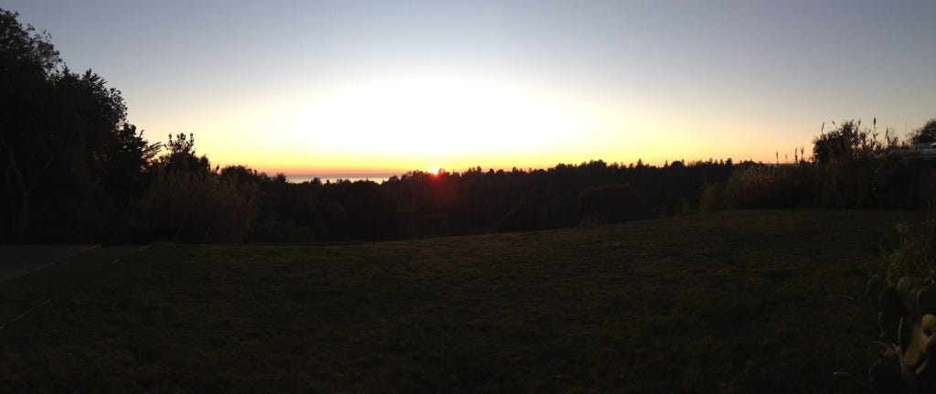 Looking out over the Pacific Ocean.