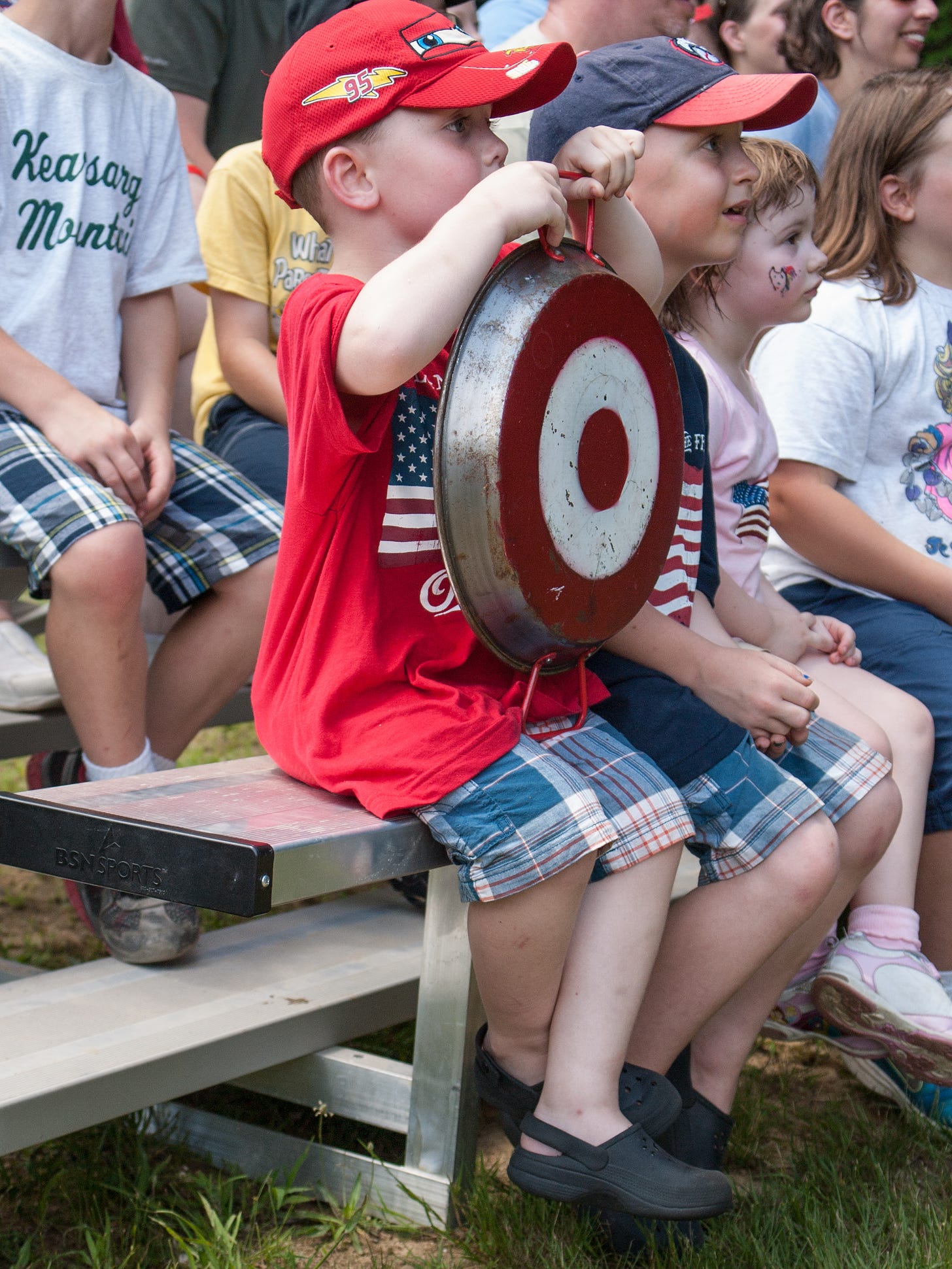 Boy holding target