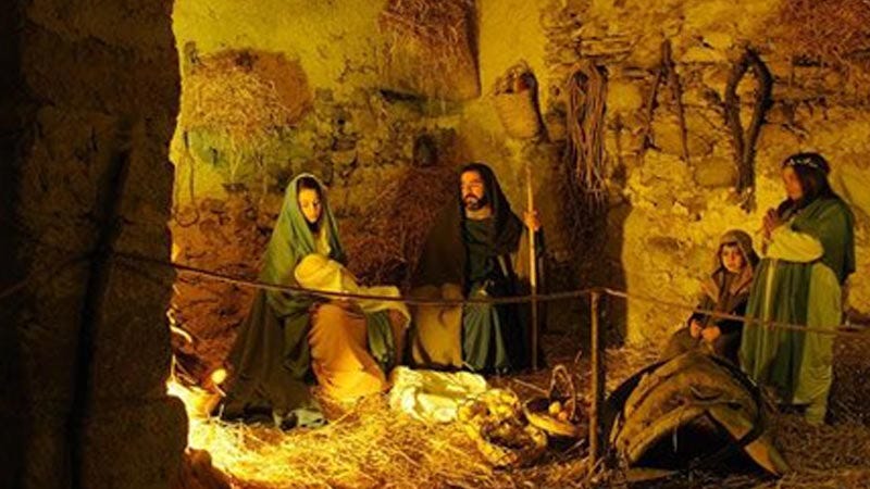 The first living nativity scene is Italian and was born in Greccio The first living nativity scene is Italian and was born in Greccio