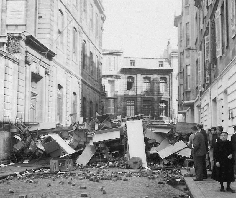 Demonstrations of may 1968 in Bordeaux (Gironde, France)