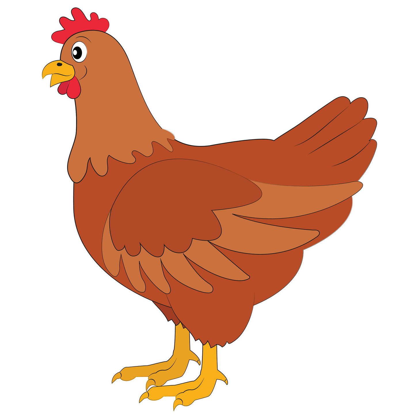 Cartoon Vector Chicken On White Background. Vector Hen 13266220 Vector ...