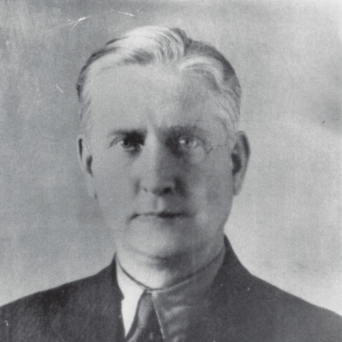 Black and white photograph of a middle-aged gentleman from mid-20th century