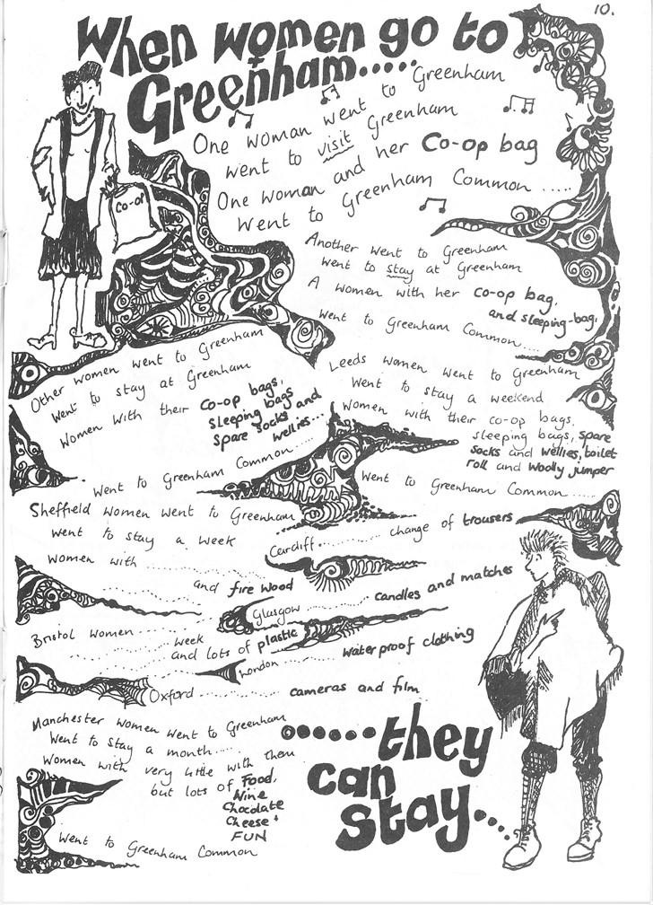 Illustration from Widening the Web newsletter, Greenham 84.9. (Working Class Movement Library)