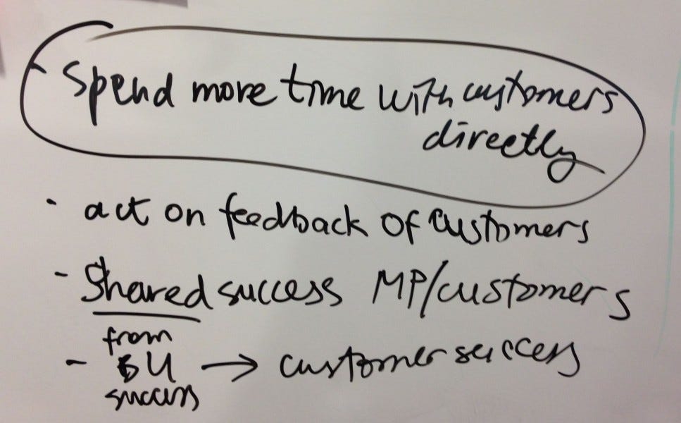 Notes from a 2014 Marktplaats team meeting. Credit: Natascha tC