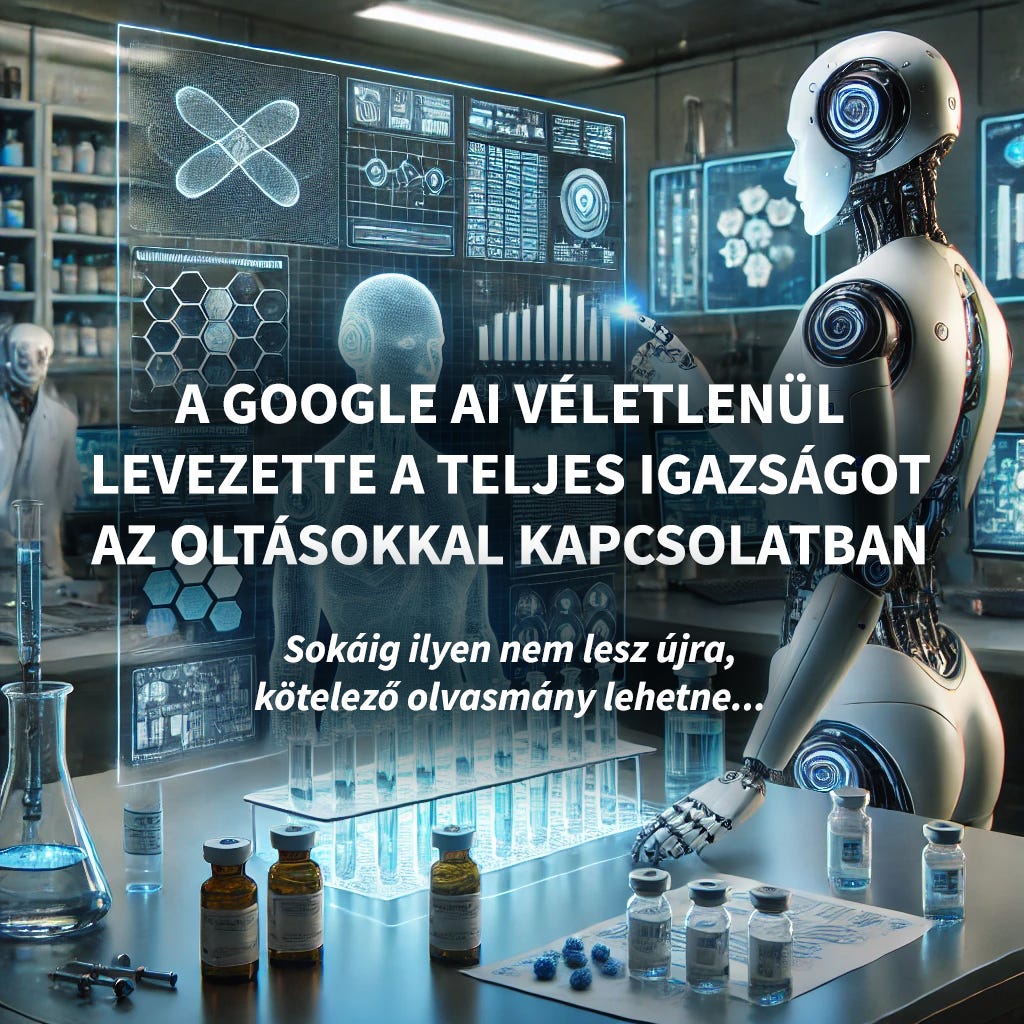 Talán a komplett igazságot levezette a Google AI mind a gyermekkori, mind a COVID oltásokkal kapcsolatban. Ezt a "hibát" hamar javítani fogják...