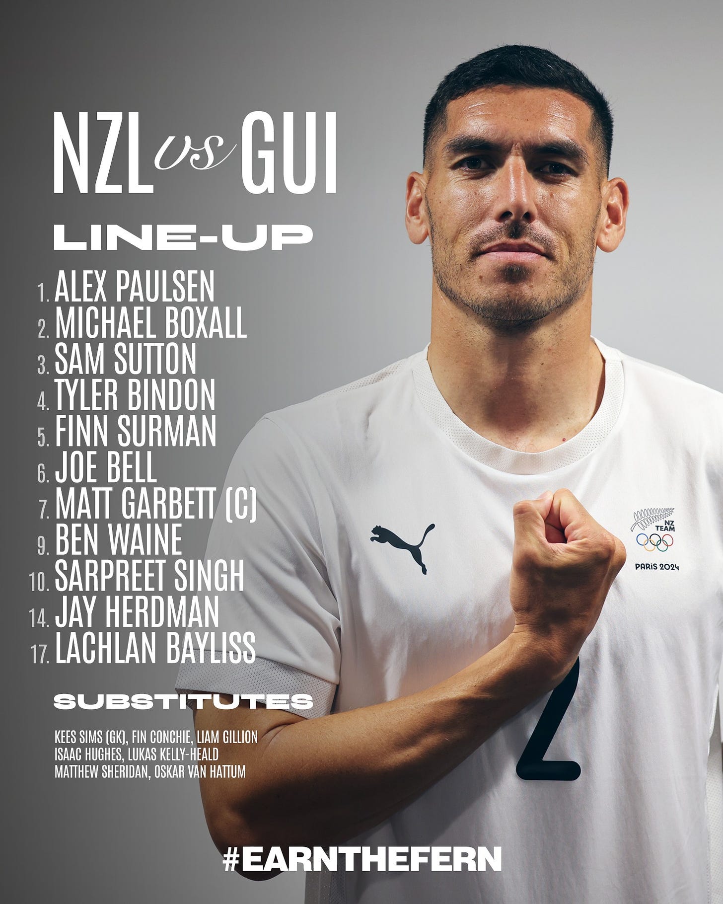 Olywhites lineup vs Guinea