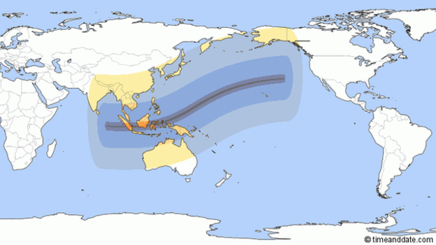 Solar eclipse span (courtesy: BBC)